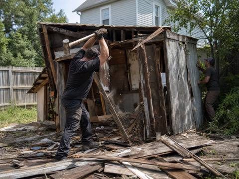Old shed before demolition by Junk Jokers