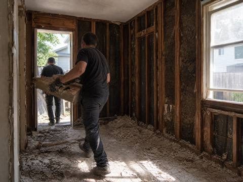 Cleared space ready for remodel after light interior demo